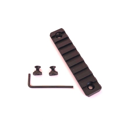 Rail picatinny: M-LOK 9 emplacements, aluminium