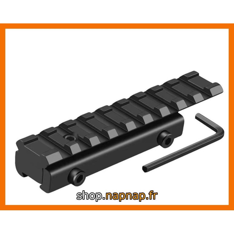 Rail picatinny: adaptateur de rail tactique de 11mm à 21mm, aluminium