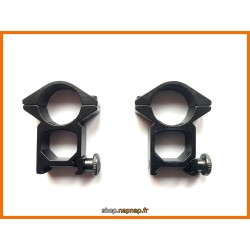Colliers de montage lunette HAUT A TUNNEL Ø25.4mm / rail 20mm weaver et picatinny