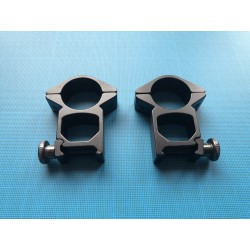 Colliers de montage lunette HAUT A TUNNEL Ø25.4mm / rail 20mm weaver et picatinny