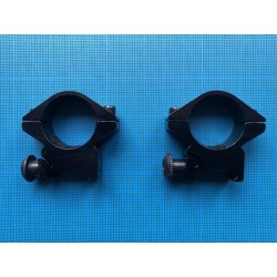 Colliers de montage lunette NON REHAUSSE Ø25.4mm / rail 20mm weaver et picatinny