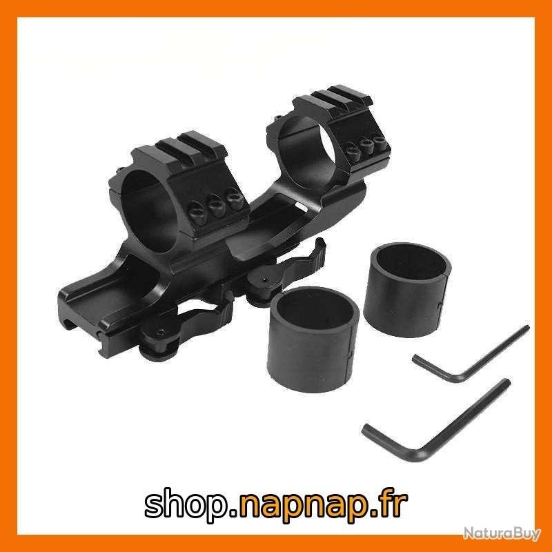 Montage monobloc aluminium pour lunette 25,4 / 30 mm – Rail Picatinny – Fixation rapide