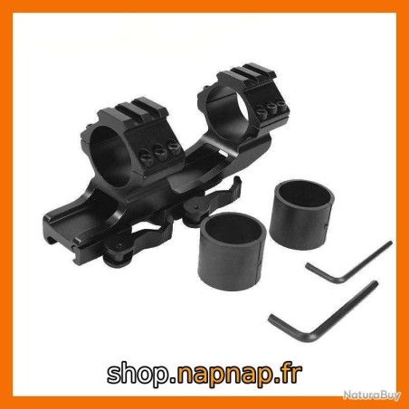 Montage monobloc aluminium pour lunette 25,4 / 30 mm – Rail Picatinny – Fixation rapide