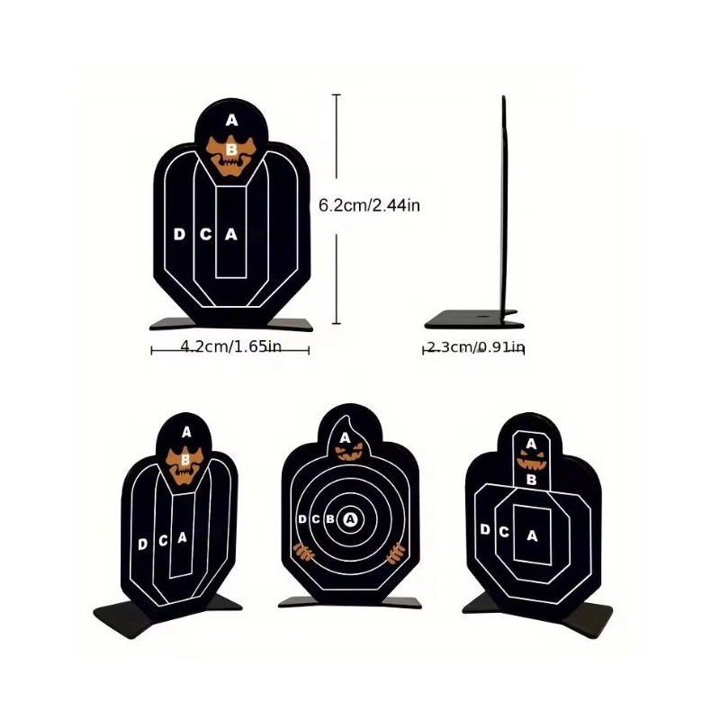 Cibles en acier inoxydable, paquet de 3 cibles en alliage métallique.