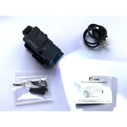 EZshoot: Lampe Rechargeable stroboscopique en Aluminium avec Faisceau Laser Rouge