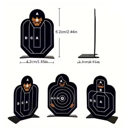 Cibles en acier inoxydable, paquet de 3 cibles en alliage métallique.