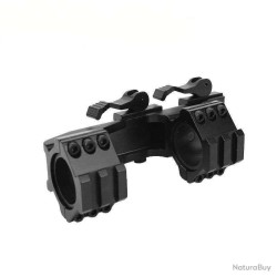 Montage monobloc aluminium pour lunette 25,4 / 30 mm – Rail Picatinny – Fixation rapide