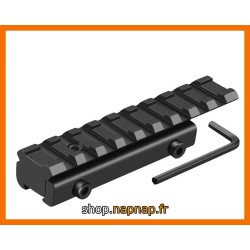 Rail picatinny: adaptateur de rail tactique de 11mm à 21mm, aluminium