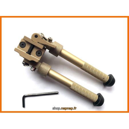 Bipied tactique picatinny en aluminium sur rotule à dégagement rapide