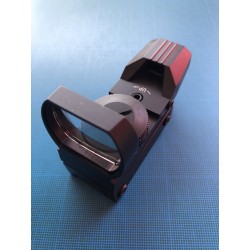 Point rouge:  Viseur tactique – 4 réticules – 5 niveaux de luminosité – Rail picatinny standard