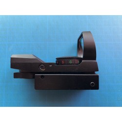 Point rouge:  Viseur tactique – 4 réticules – 5 niveaux de luminosité – Rail picatinny standard