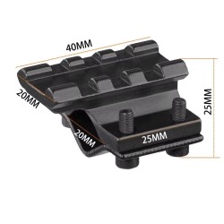 Rail picatinny: Adaptateur universel de canon pour montage tactique, rail 20mm. Aluminium.