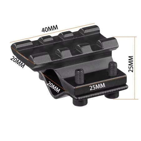 Rail picatinny: Adaptateur universel de canon pour montage tactique, rail 20mm. Aluminium.