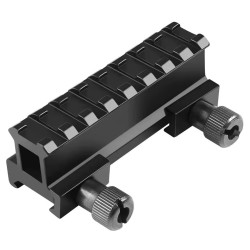 Rail picatinny: Réhausse picatinny haute, 8 slots, aluminium