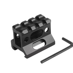 Rail picatinny: Réhausse picatinny 3 slots, aluminium