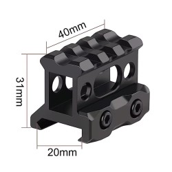Rail picatinny: Réhausse picatinny 3 slots, aluminium