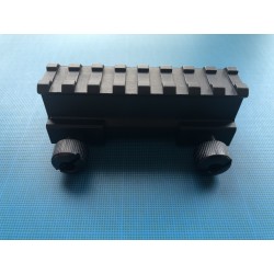 Rail picatinny: Réhausse picatinny haute, 8 slots, aluminium