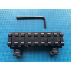 Rail picatinny: Réhausse picatinny, basse, 8 slots, aluminium