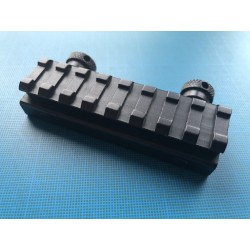 Rail picatinny: Réhausse picatinny, basse, 8 slots, aluminium