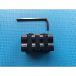Rail picatinny: Réhausse picatinny 3 slots, aluminium