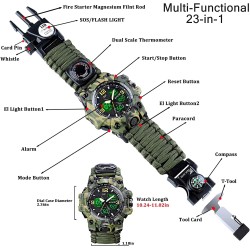 Montre tactique: couleur kaki camouflage