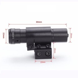 Viseur laser rouge avec collier en aluminium, compatible rail 11mm et rail picatinny 20 mm