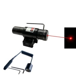 Viseur laser rouge avec collier en aluminium, compatible rail 11mm et rail picatinny 20 mm