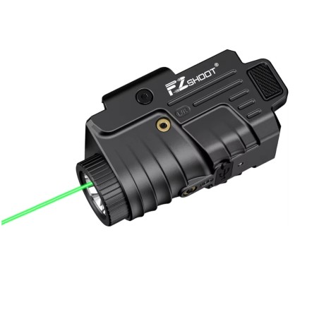 Lampe Laser vert  tactique rechargeable stroboscopique en Aluminium