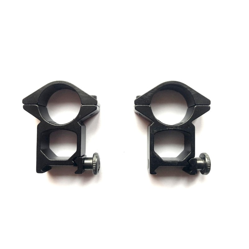 Colliers de montage lunette HAUT A TUNNEL Ø25.4mm / rail 20mm weaver et picatinny