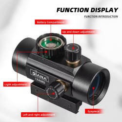 Red dot Diana 1X40 RD point rouge et vert pour rail de 11 et 20 mm